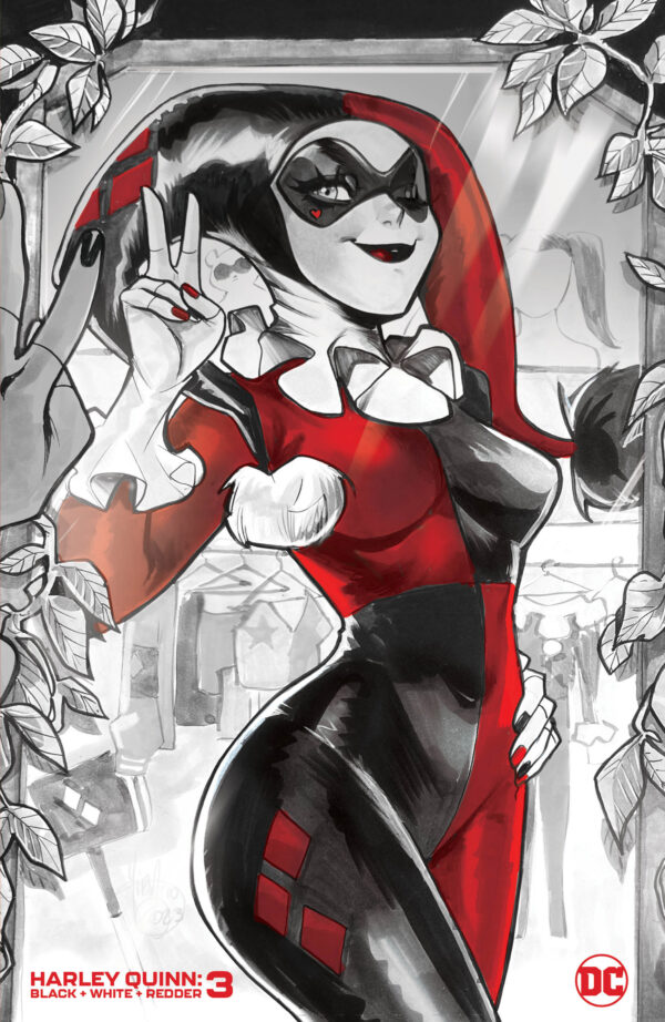 HARLEY QUINN BLACK WHITE REDDER #3