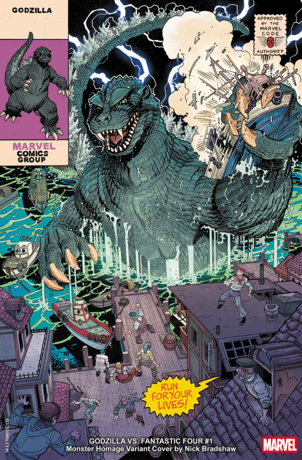 GODZILLA VS. FANTASTIC FOUR #1 (NICK BRADSHAW MONSTER HOMAGE VARIANT)